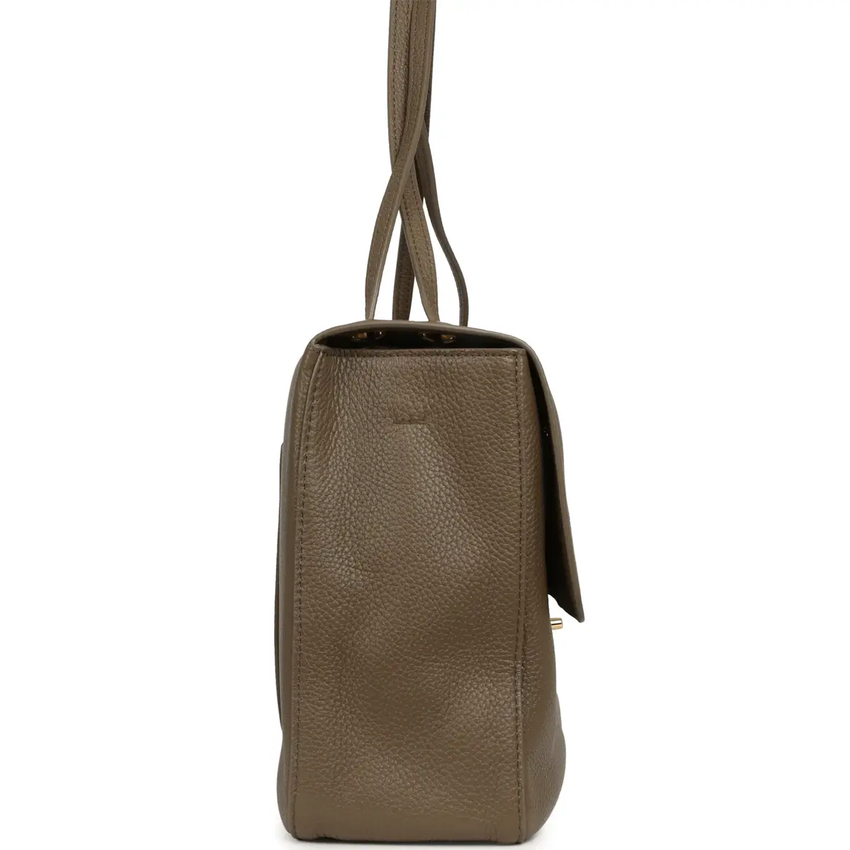Chanel Chanel Maxi "Souplissimo" Large Flap Bag Dark Khaki Grained Calfskin Gold Hardware | Thumbnail 3