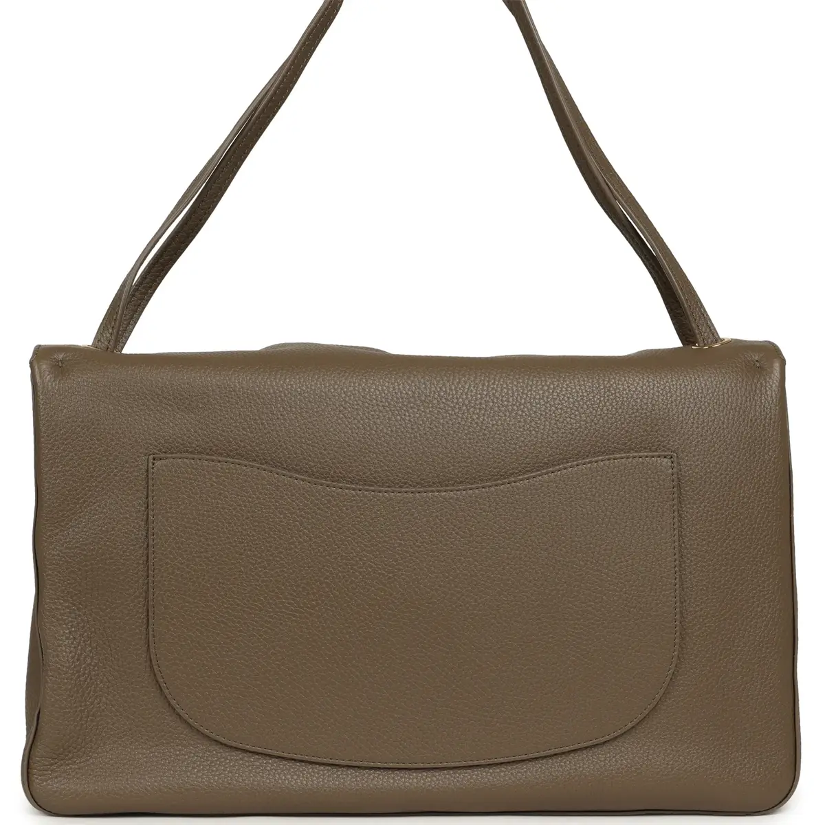 Chanel Chanel Maxi "Souplissimo" Large Flap Bag Dark Khaki Grained Calfskin Gold Hardware | Thumbnail 4