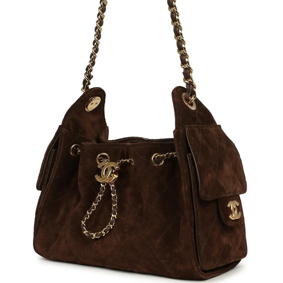 Chanel Chanel Mini 25 Hobo Bag Dark Brown Suede Gold Hardware | Thumbnail 5