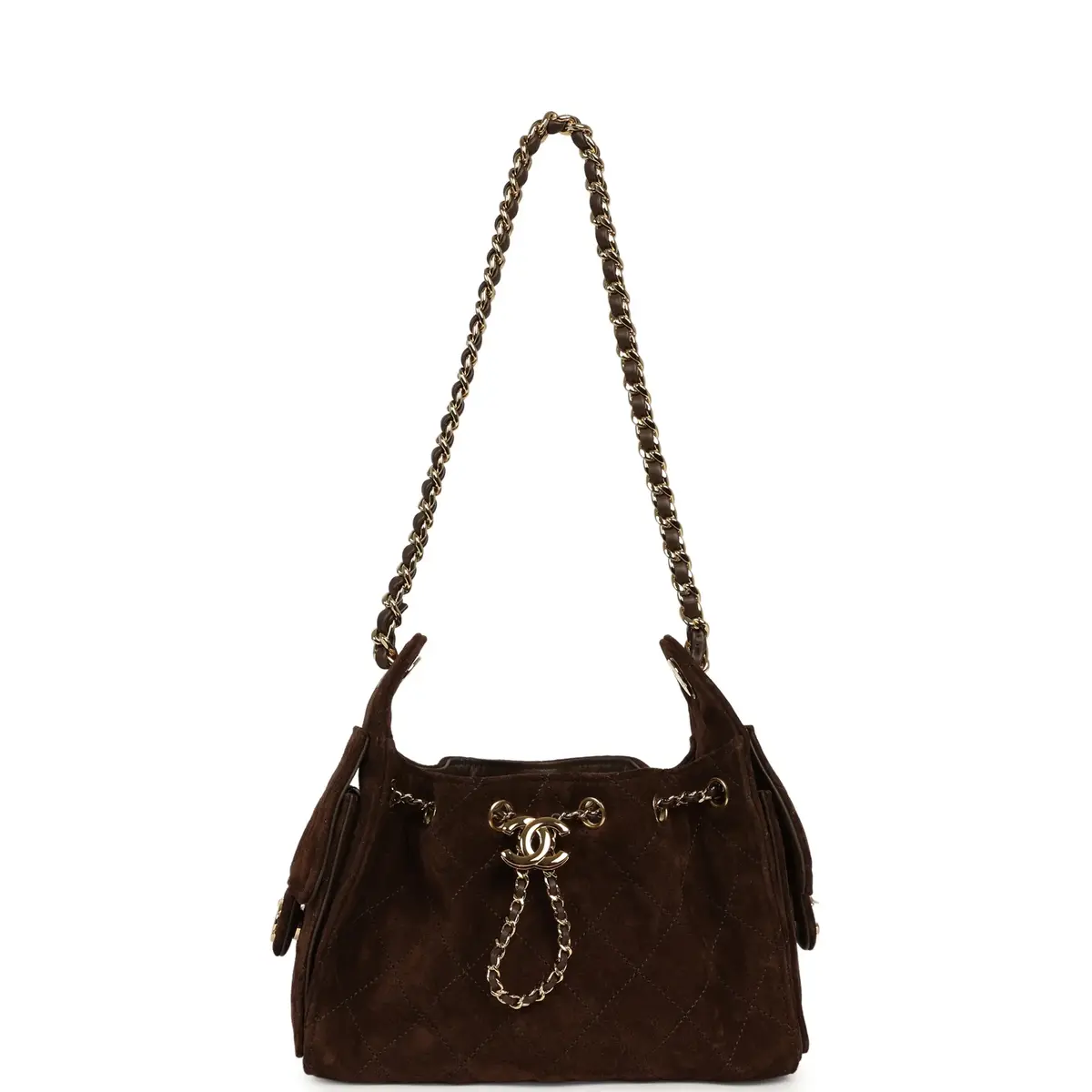 Chanel Chanel Mini 25 Hobo Bag Dark Brown Suede Gold Hardware | Thumbnail 6