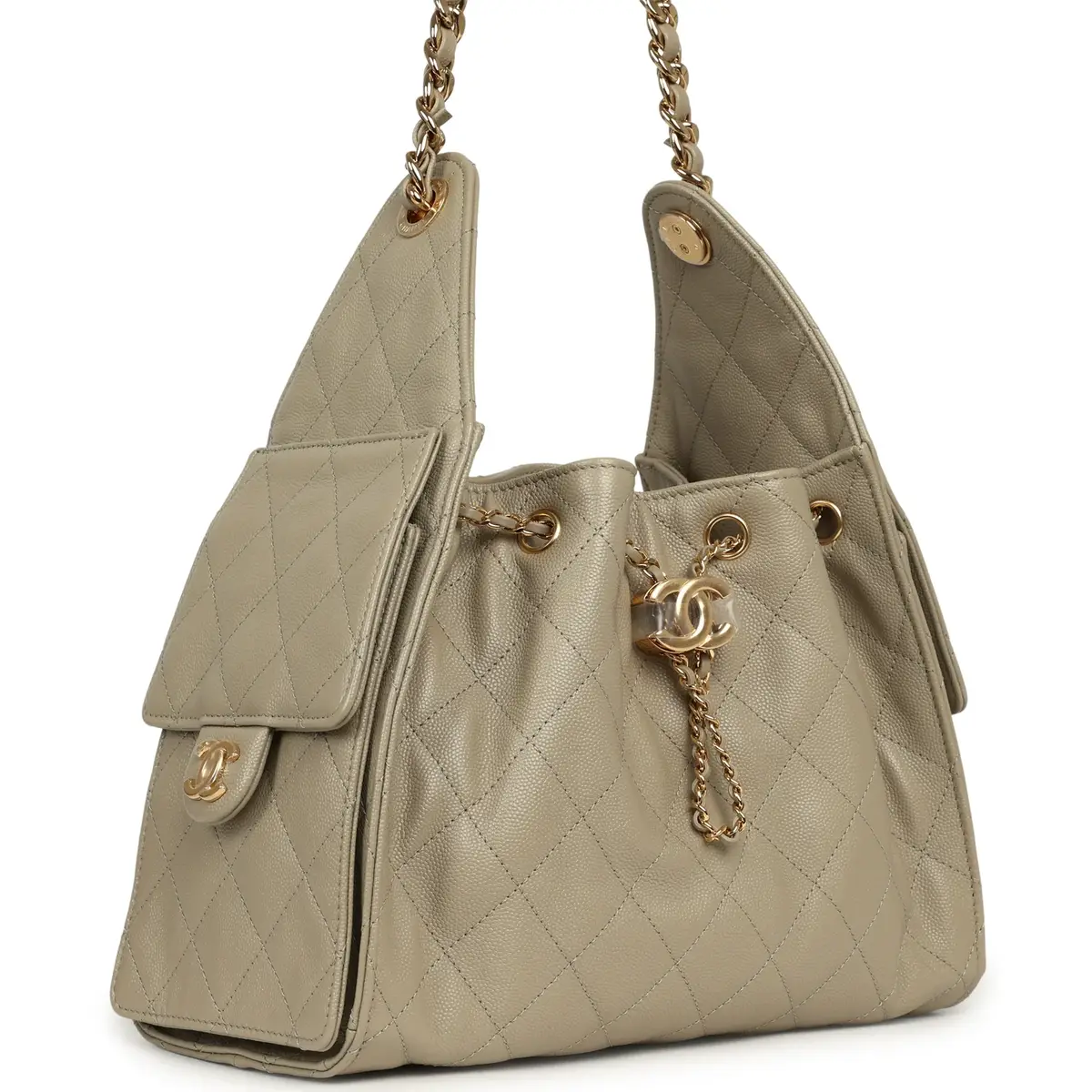 Chanel Chanel Small 25 Hobo Bag Beige Caviar Gold Hardware | Thumbnail 2