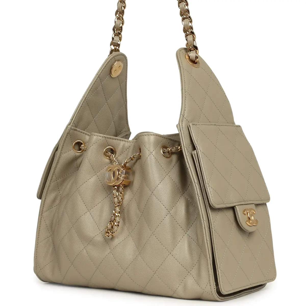 Chanel Chanel Small 25 Hobo Bag Beige Caviar Gold Hardware | Thumbnail 5