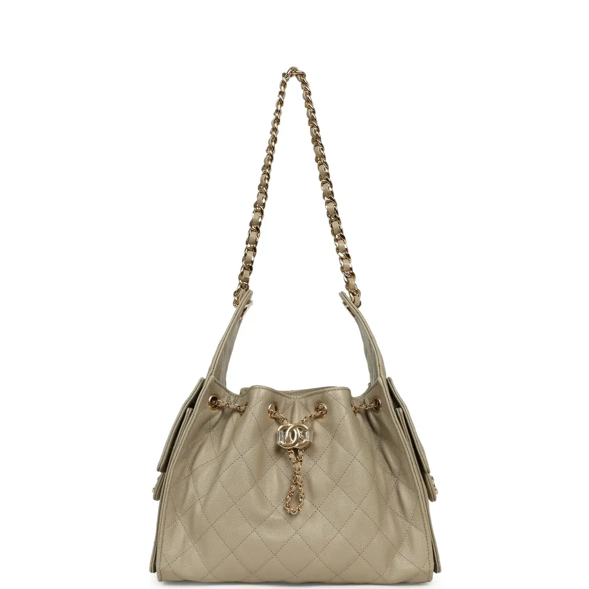 Chanel Chanel Small 25 Hobo Bag Beige Caviar Gold Hardware | Thumbnail 6