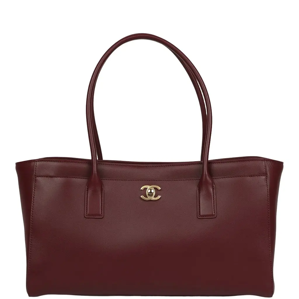 Chanel Small Cerf Shopping Bag Burgundy Calfskin Gold Hardware Chanel Small Cerf Shopping Bag Burgundy Calfskin Gold Hardware