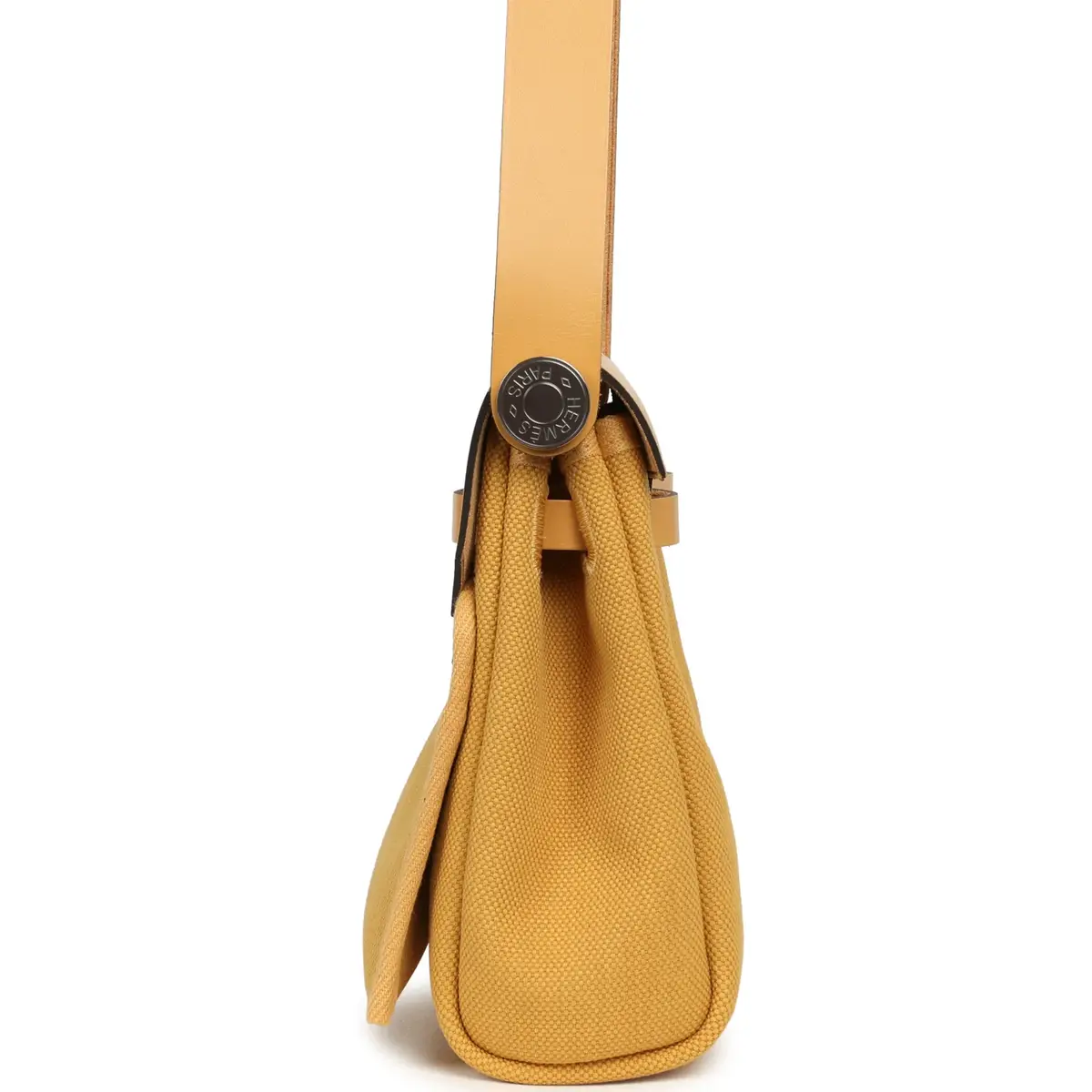 HERMÈS Hermes Herbag Zip 20 Mini Paille Toile Militaire Canvas, Vache Hunter Palladium Hardware | Thumbnail 3