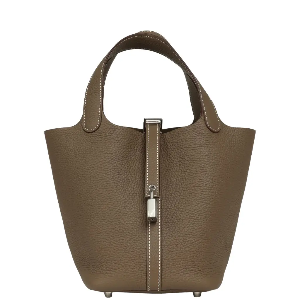 Hermes Picotin Lock 18 Etoupe Clemence Palladium Hardware Hermes Picotin Lock 18 Etoupe Clemence Palladium Hardware