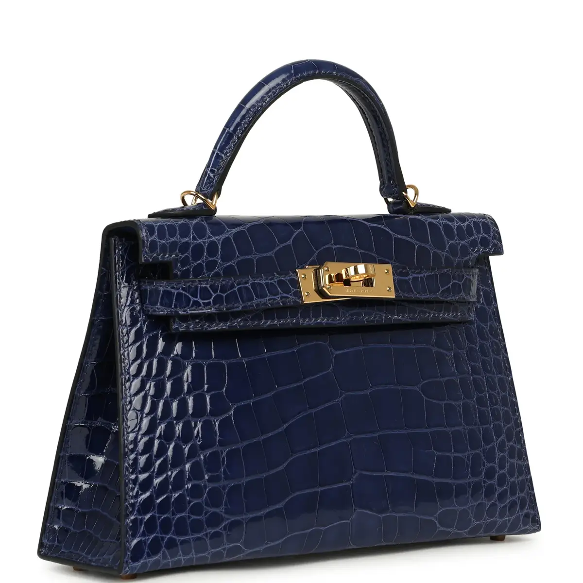 HERMÈS Pre-owned Hermes Kelly Sellier 20 Bleu Saphir Shiny Alligator Gold Hardware | Thumbnail 2