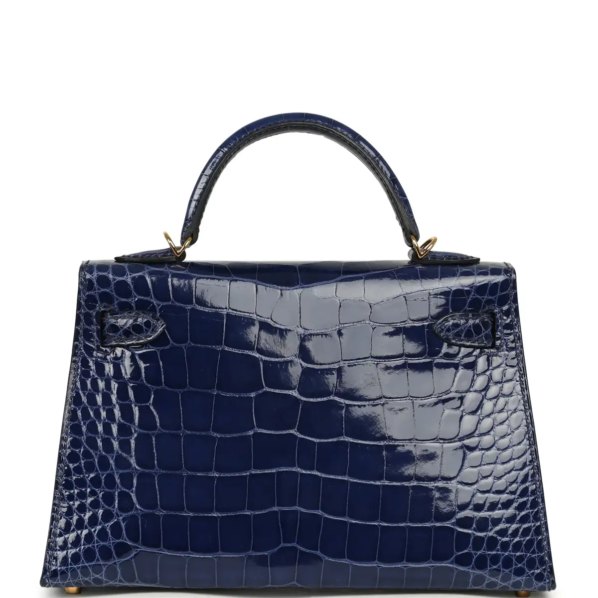 HERMÈS Pre-owned Hermes Kelly Sellier 20 Bleu Saphir Shiny Alligator Gold Hardware | Thumbnail 4