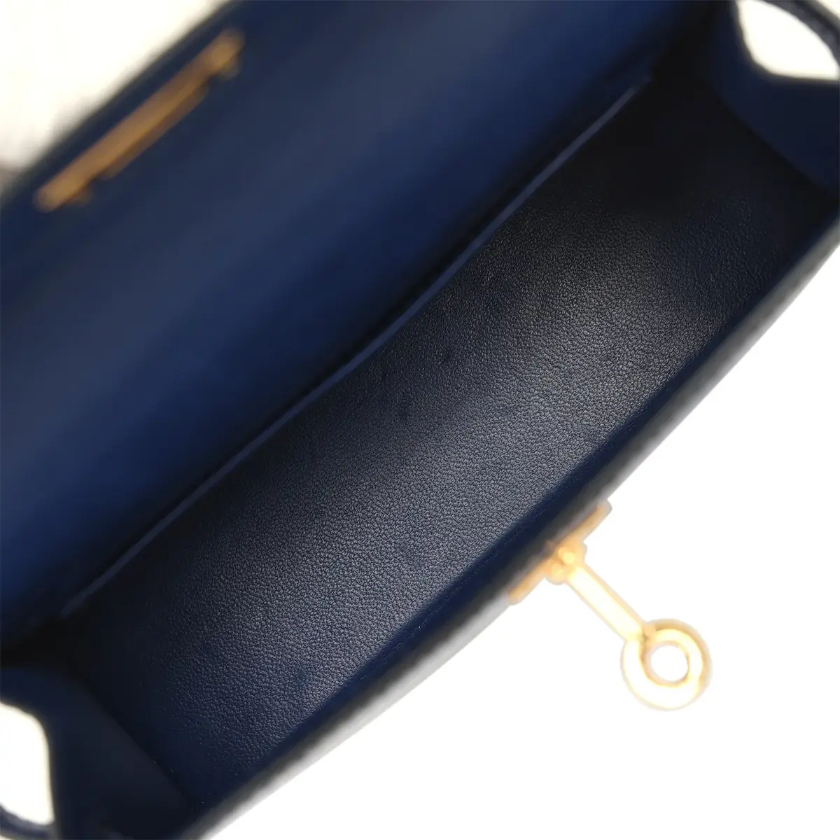 HERMÈS Pre-owned Hermes Kelly Sellier 20 Bleu Saphir Shiny Alligator Gold Hardware | Thumbnail 8