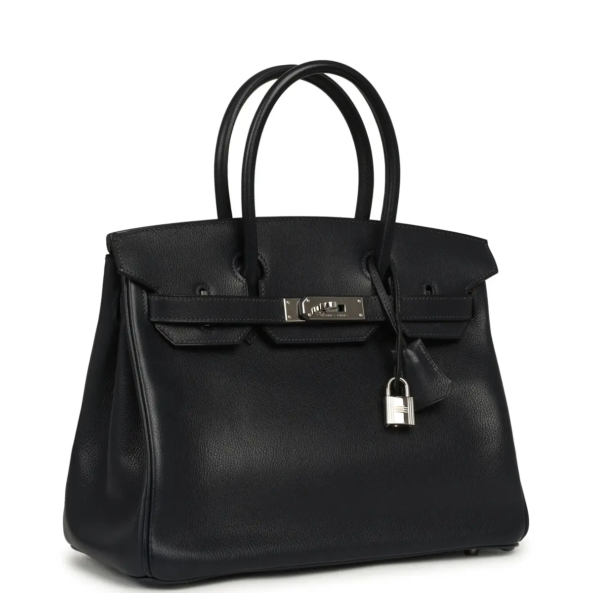 HERMÈS Vintage Hermes Birkin 30 Bleu Indigo Evergrain Palladium Hardware | Thumbnail 2