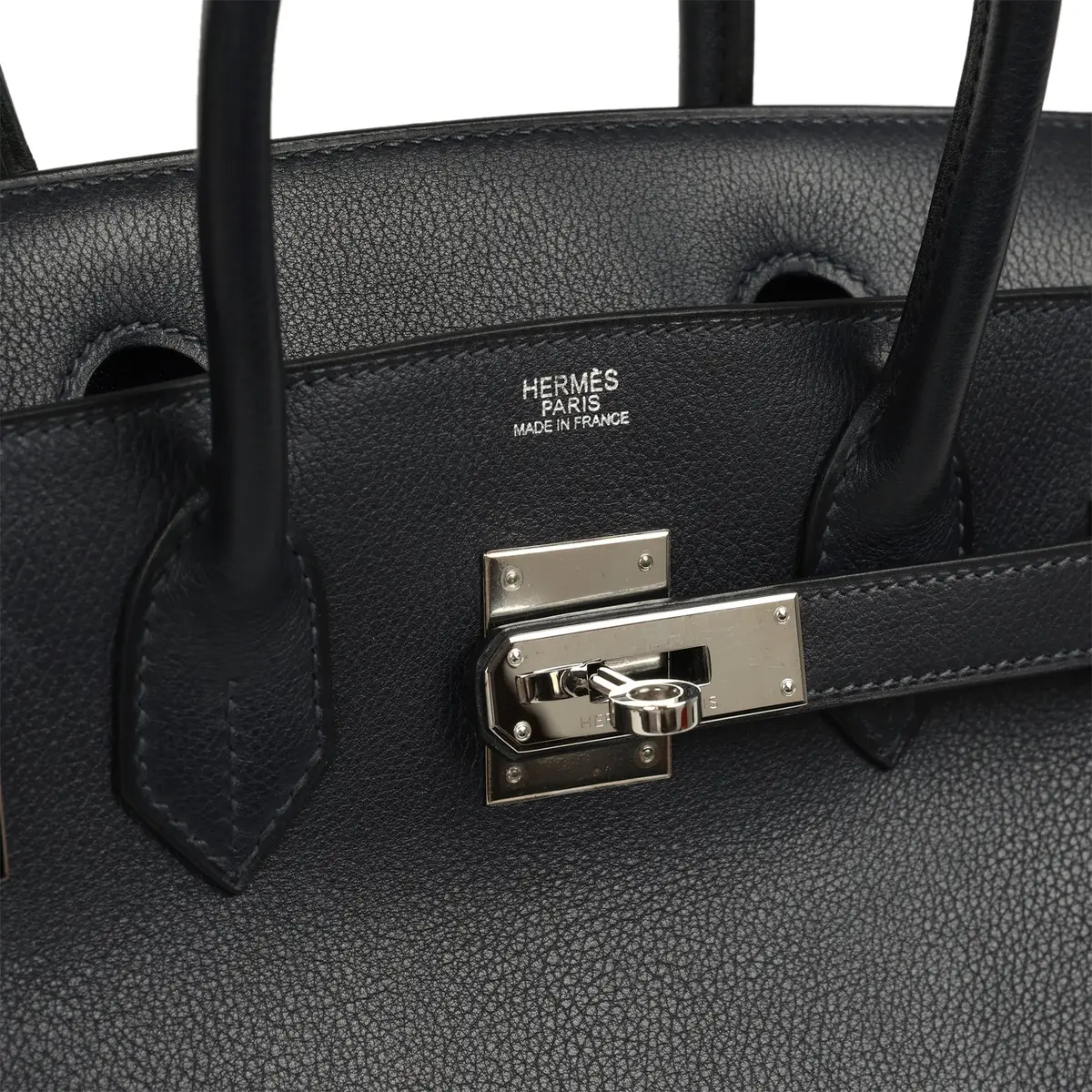 HERMÈS Vintage Hermes Birkin 30 Bleu Indigo Evergrain Palladium Hardware | Thumbnail 7