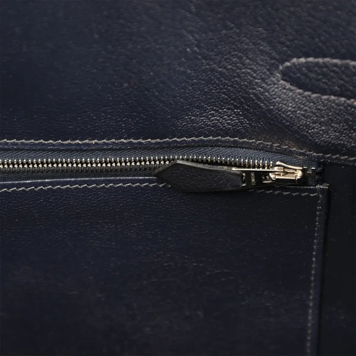 HERMÈS Vintage Hermes Birkin 30 Bleu Indigo Evergrain Palladium Hardware | Thumbnail 9