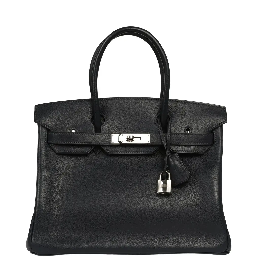 Vintage Hermes Birkin 30 Bleu Indigo Evergrain Palladium Hardware Vintage Hermes Birkin 30 Bleu Indigo Evergrain Palladium Hardware