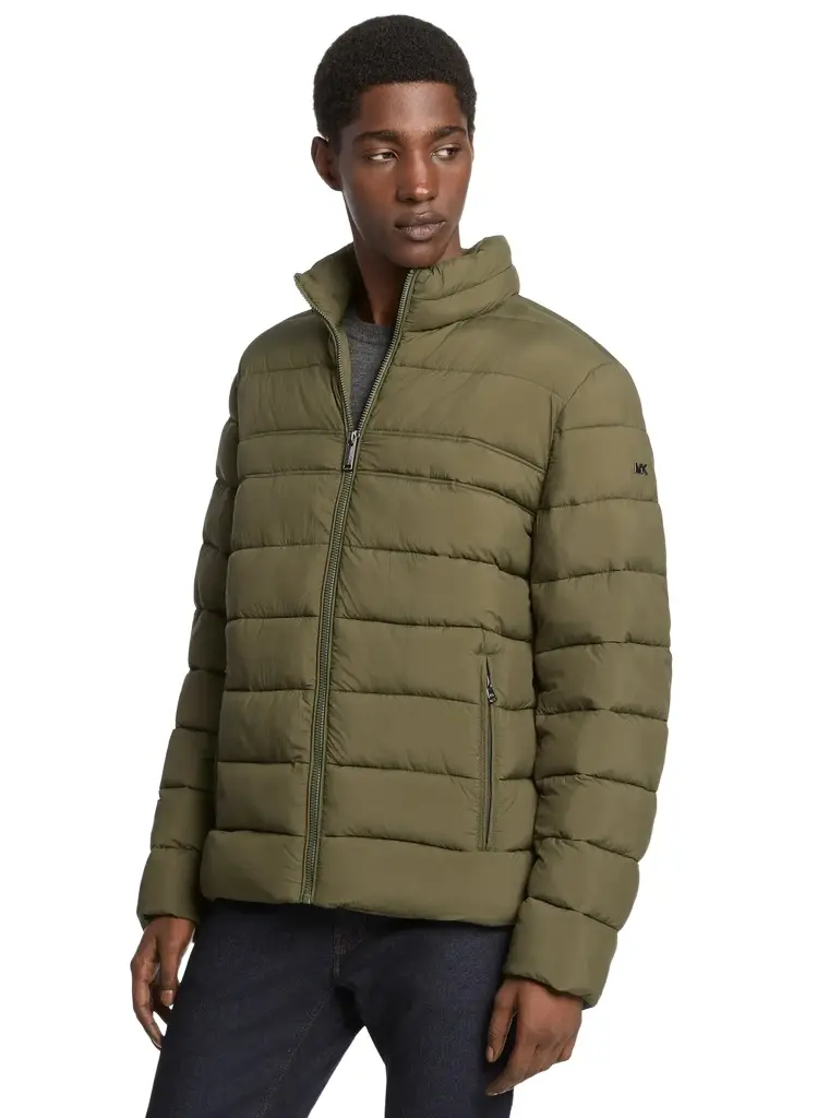 Michael Kors Collection Baxter Nylon Puffer Jacket in Green