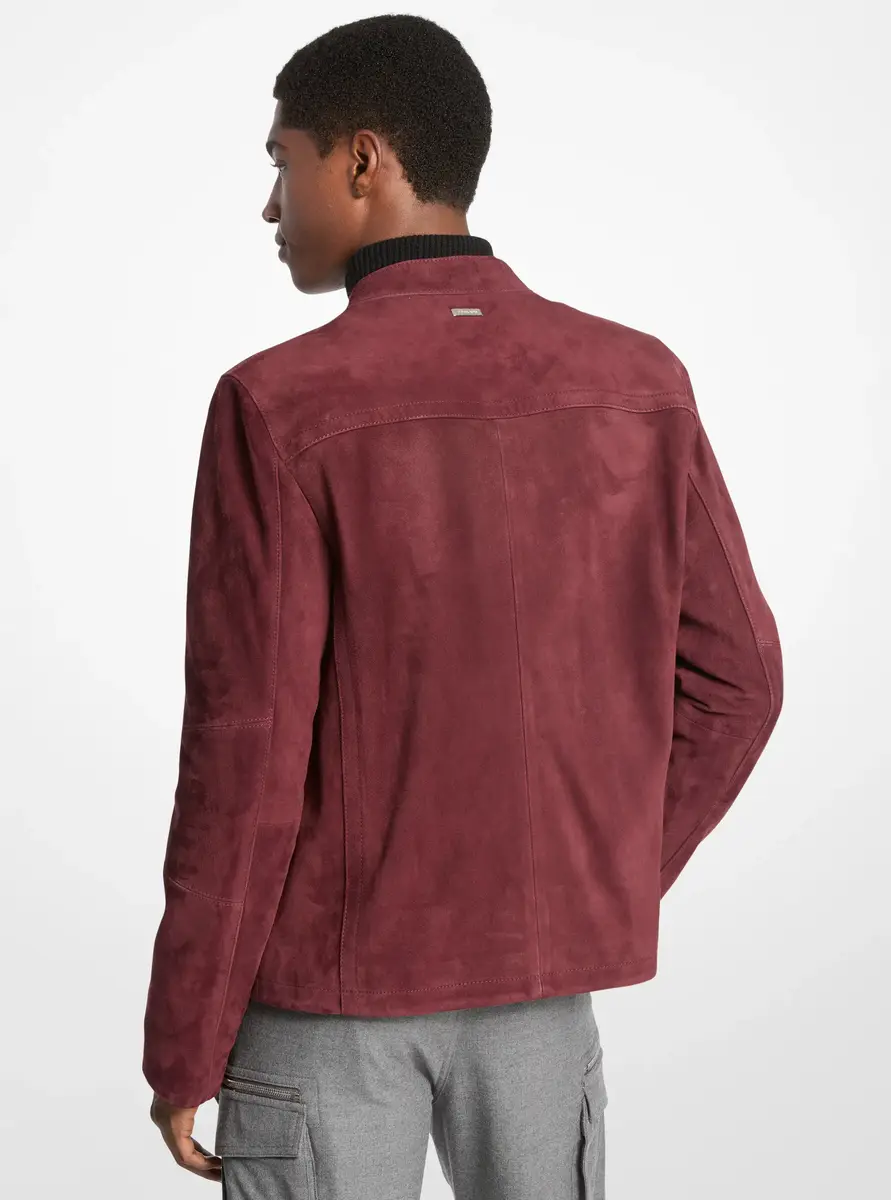 Michael Kors Collection Suede Racer Jacket in Red | Thumbnail 2 Michael Kors Collection Suede Racer Jacket in Red | Thumbnail 2