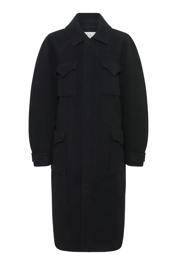 Arbor Cocoon Coat in Black Cashmere Felt Arbor Cocoon Coat in Black Cashmere Felt