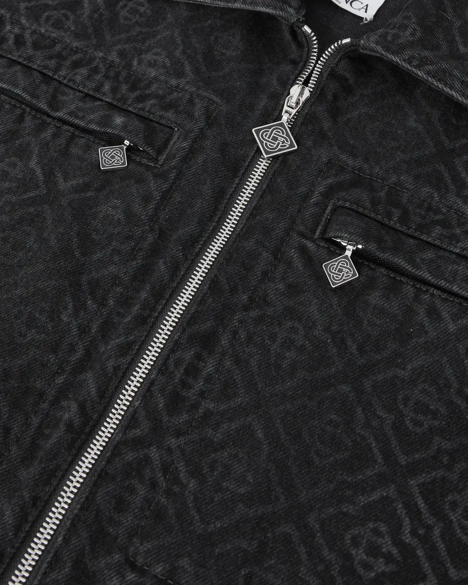 Casablanca Black Monogram Denim Jacket | Thumbnail 7