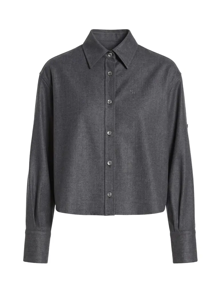 Maria McManus Button Sleeve Cropped Wool Shirt