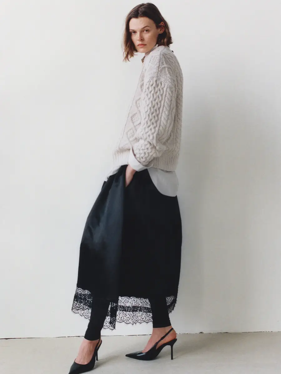Maria McManus Lace-Trim Gathered Midi Skirt | Thumbnail 2