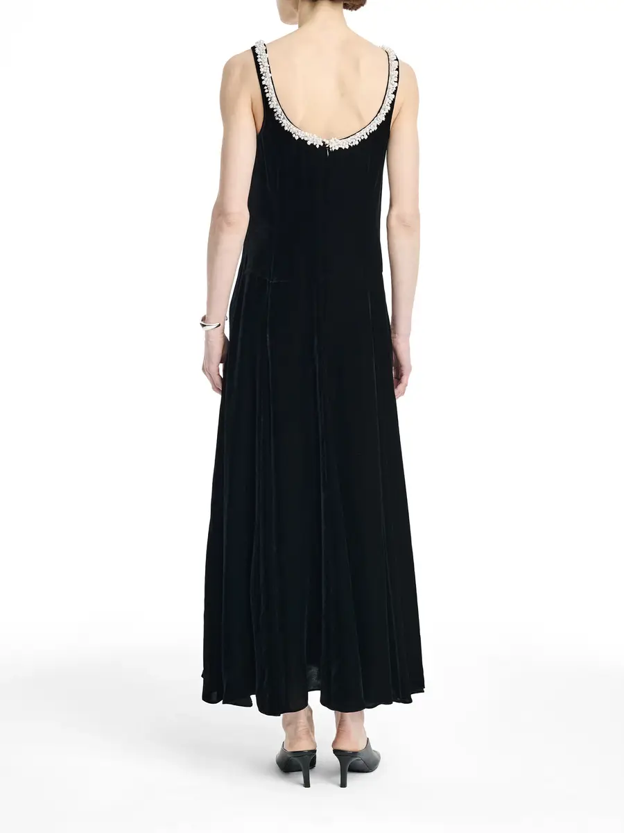 Maria McManus Pearl Trim Scoop Godet Midi Dress | Thumbnail 4 Maria McManus Pearl Trim Scoop Godet Midi Dress | Thumbnail 4