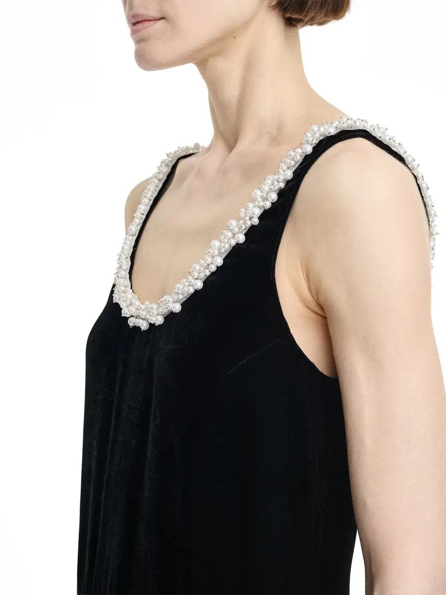 Maria McManus Pearl Trim Scoop Godet Midi Dress | Thumbnail 5 Maria McManus Pearl Trim Scoop Godet Midi Dress | Thumbnail 5
