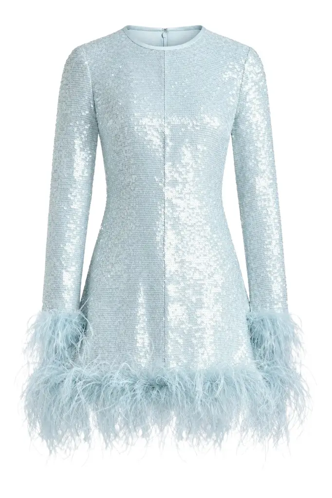 Markarian Althea Sequin and Feather Mini Dress