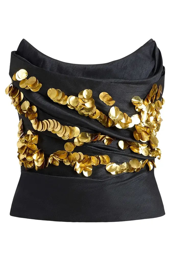 Markarian Lily Sequin Embellished Drape Top