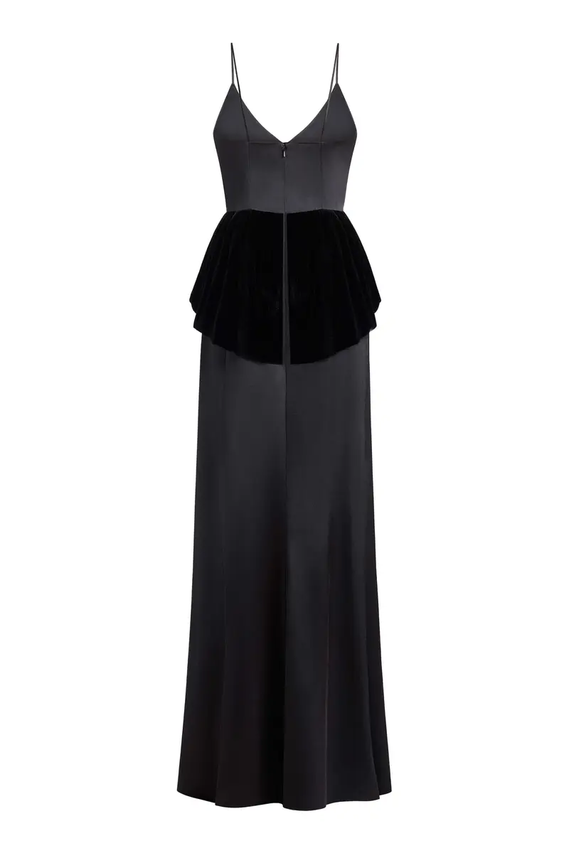 Markarian Neroli Black Satin and Velvet Gown | Thumbnail 5 Markarian Neroli Black Satin and Velvet Gown | Thumbnail 5