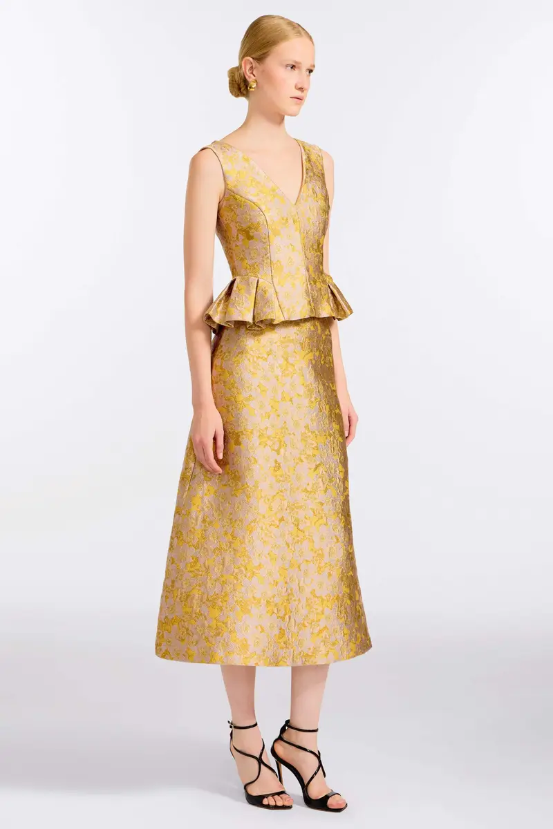 Markarian Pia Gold Midi Skirt | Thumbnail 3 Markarian Pia Gold Midi Skirt | Thumbnail 3