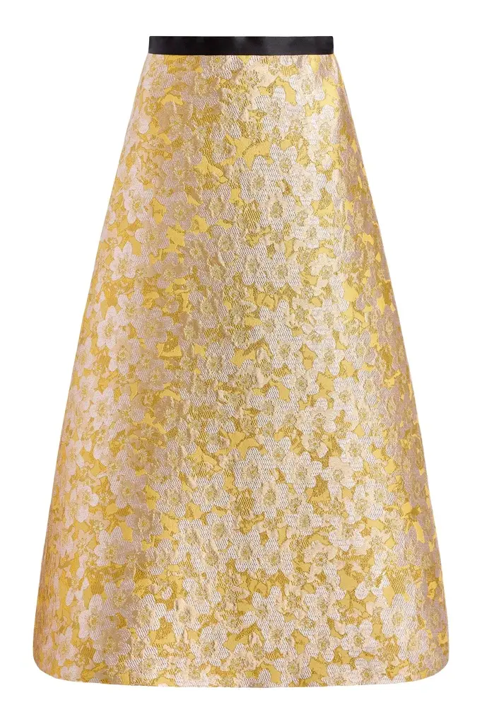 Markarian Pia Gold Midi Skirt
