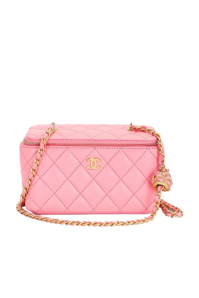 Chanel Calfskin Small Pearl Crush Vanity Case Chanel Calfskin Small Pearl Crush Vanity Case
