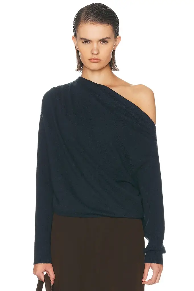 THE SEI Long Sleeve Asymmetric Drape Sweater