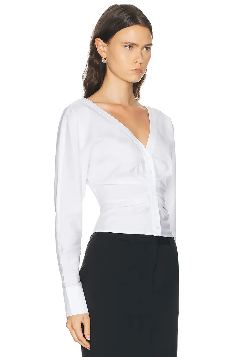 Fleur du Mal Ruched Poplin Shirt | Thumbnail 2 Fleur du Mal Ruched Poplin Shirt | Thumbnail 2