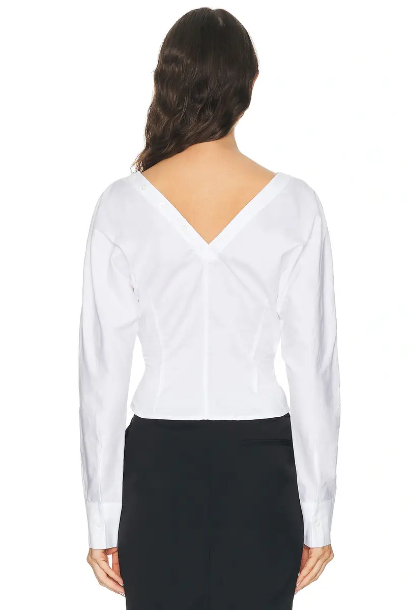 Fleur du Mal Ruched Poplin Shirt | Thumbnail 3 Fleur du Mal Ruched Poplin Shirt | Thumbnail 3