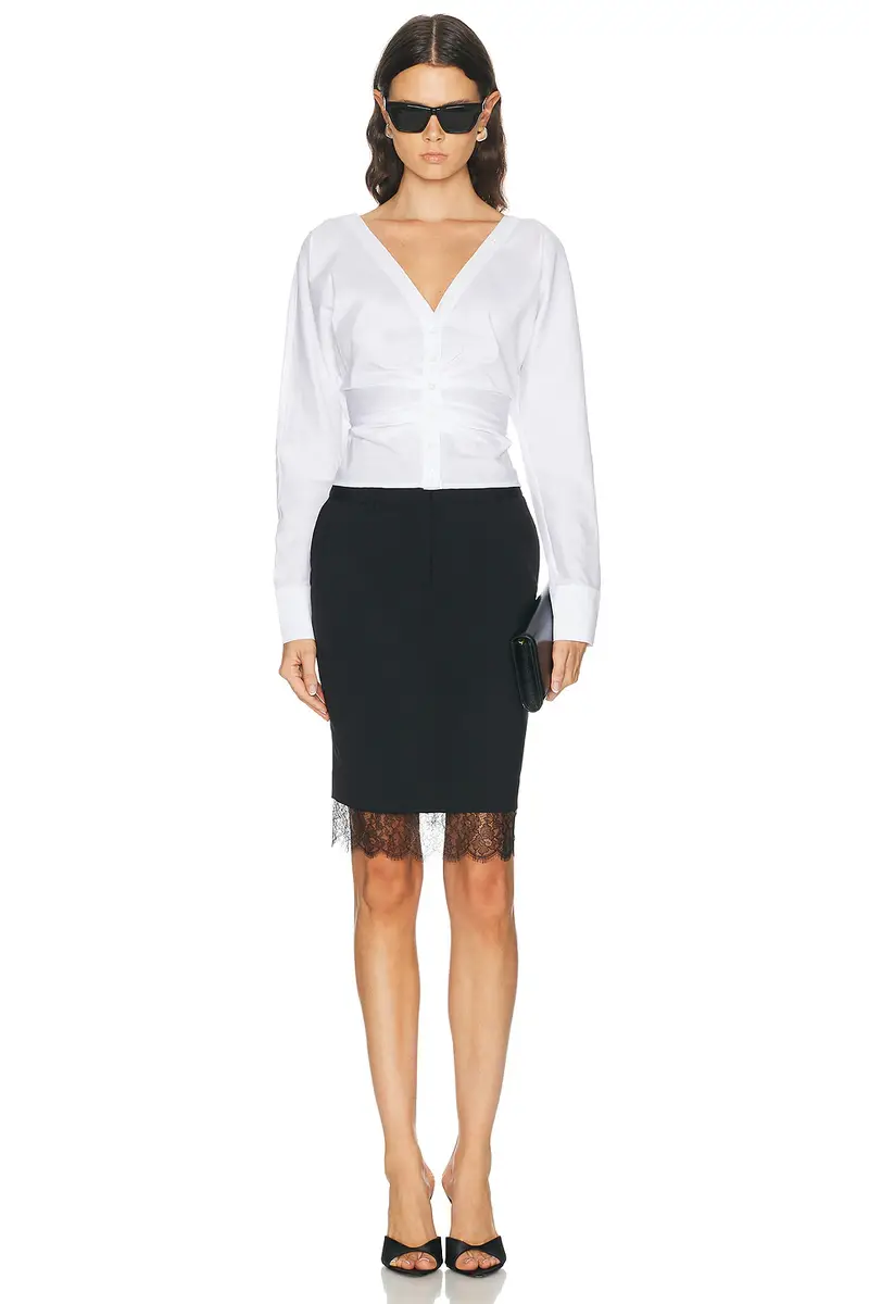 Fleur du Mal Ruched Poplin Shirt | Thumbnail 4 Fleur du Mal Ruched Poplin Shirt | Thumbnail 4