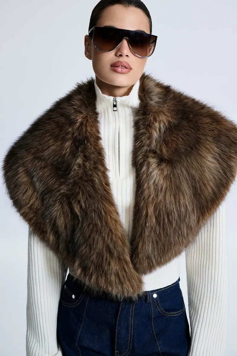 REVOLVE LOS ANGELES Elyonne Faux Fur Shawl | Thumbnail 5