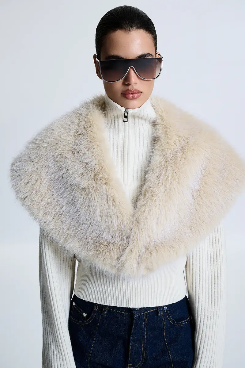 REVOLVE LOS ANGELES Elyonne Faux Fur Shawl | Thumbnail 4