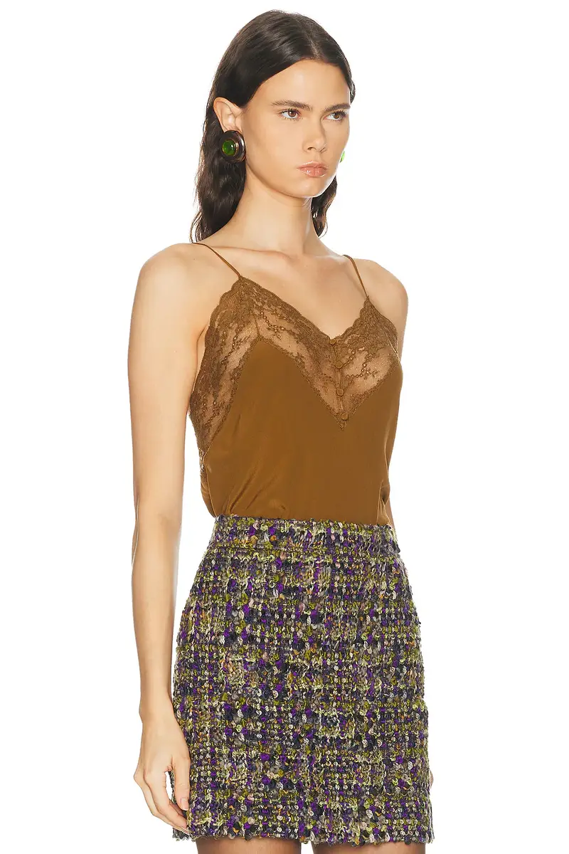 Saint Laurent Lace Trimmed Cami Top | Thumbnail 2 Saint Laurent Lace Trimmed Cami Top | Thumbnail 2