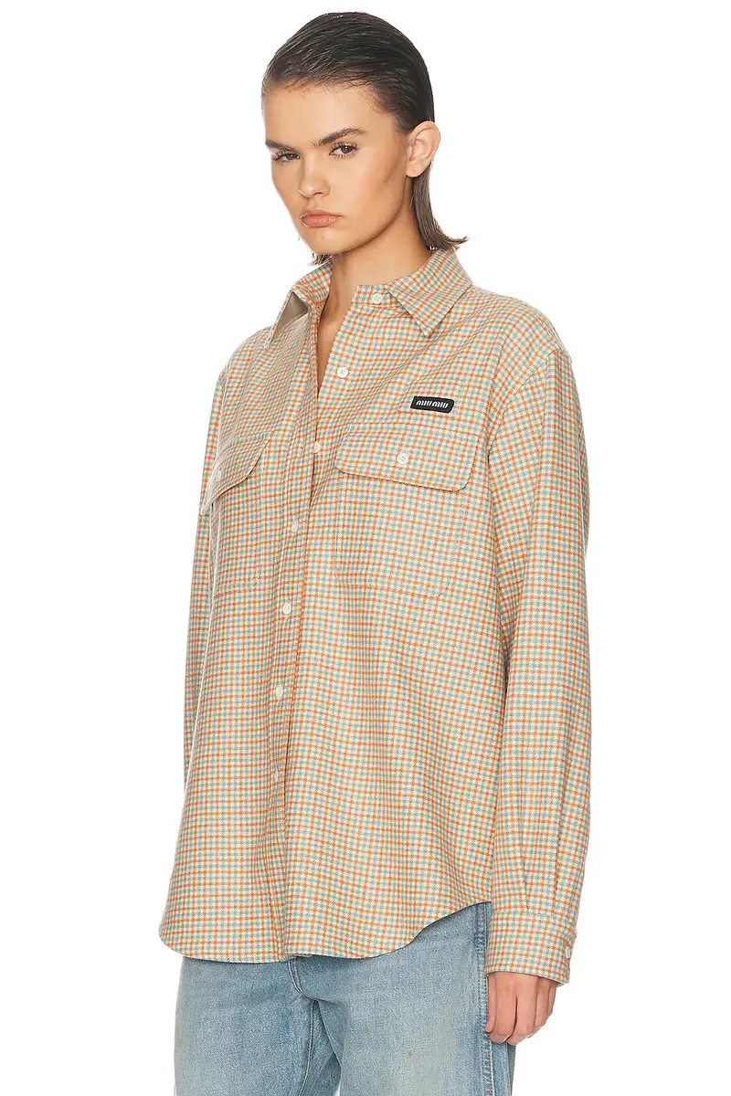 Miu Miu Check Color Shirt | Thumbnail 2 Miu Miu Check Color Shirt | Thumbnail 2