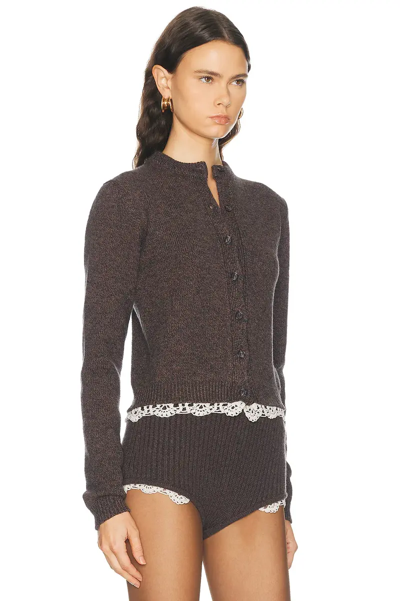 Magda Butrym Lace Trim Cardigan | Thumbnail 3 Magda Butrym Lace Trim Cardigan | Thumbnail 3