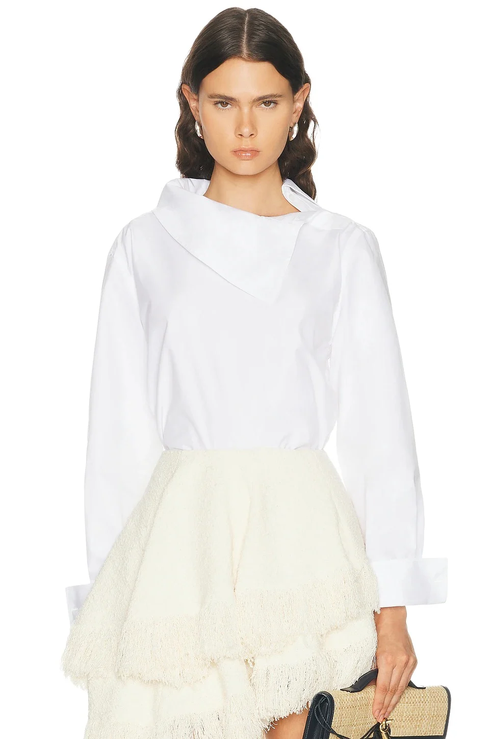 Bottega Veneta High Neck Poplin Shirt