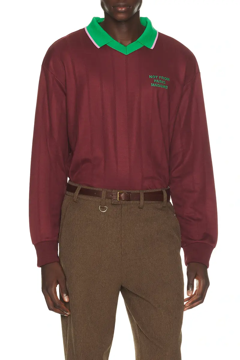 Drôle de Monsieur Slogan Long Sleeve Polo | Thumbnail 2 Drôle de Monsieur Slogan Long Sleeve Polo | Thumbnail 2