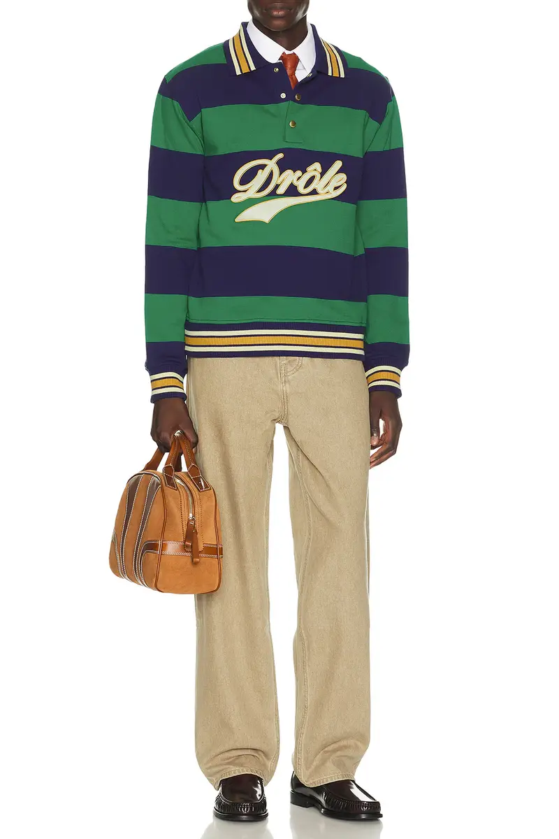 Drôle de Monsieur Drole Embroidered Stripes Polo | Thumbnail 3 Drôle de Monsieur Drole Embroidered Stripes Polo | Thumbnail 3