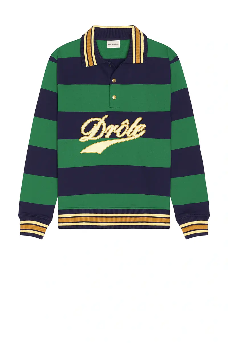 Drôle de Monsieur Drole Embroidered Stripes Polo | Thumbnail 4 Drôle de Monsieur Drole Embroidered Stripes Polo | Thumbnail 4