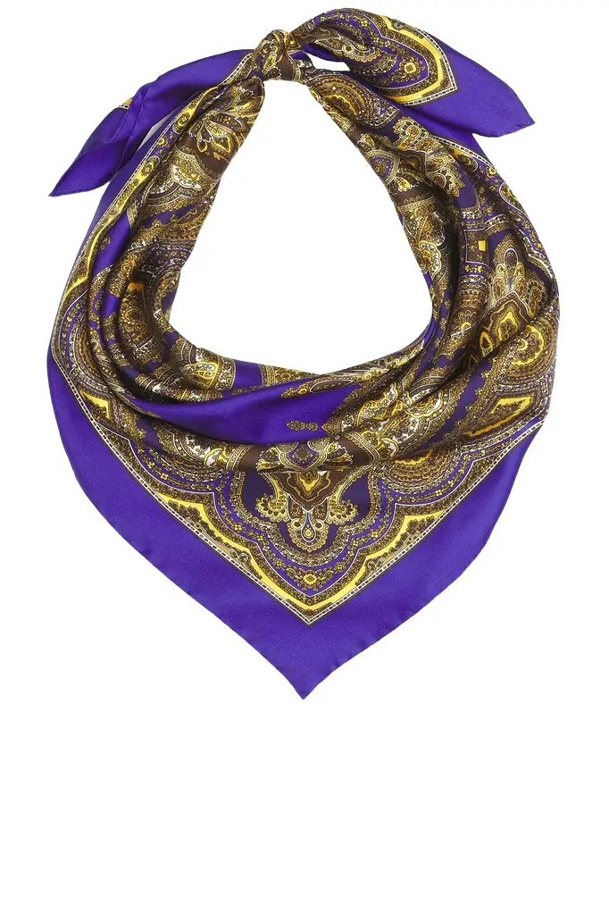 Saint Laurent Vintage Paisley Carre Scarf