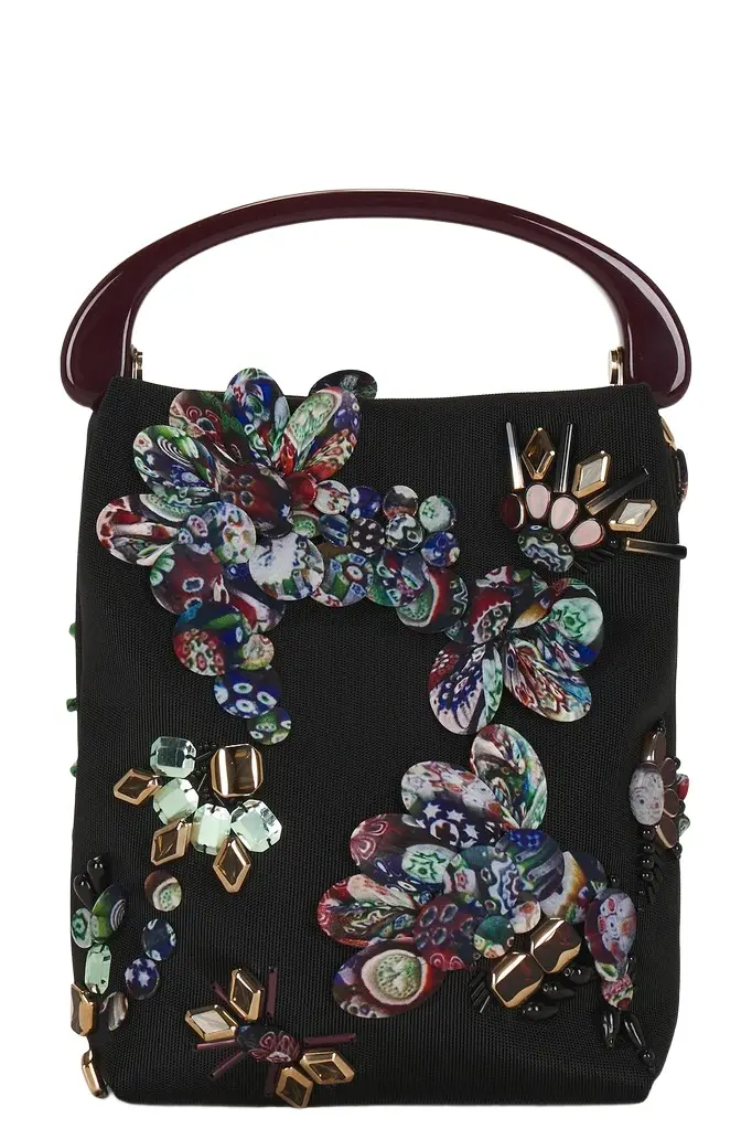 Dries Van Noten Small Embroidered Resin Handle Crossbody Bag