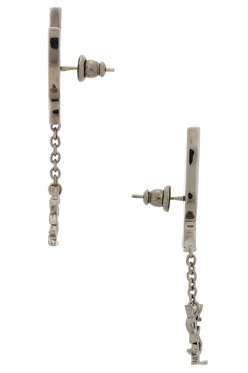 Saint Laurent YSL Pendant Incrusted Dove Earrings | Thumbnail 3 Saint Laurent YSL Pendant Incrusted Dove Earrings | Thumbnail 3