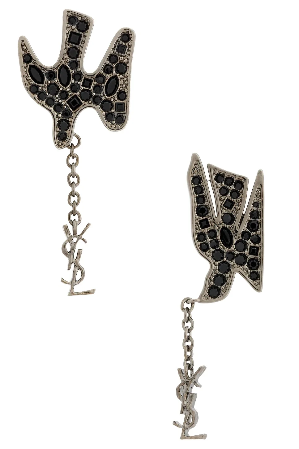 YSL Pendant Incrusted Dove Earrings YSL Pendant Incrusted Dove Earrings