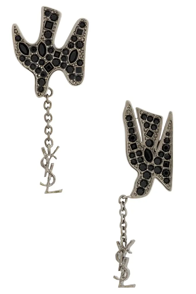 YSL Pendant Incrusted Dove Earrings YSL Pendant Incrusted Dove Earrings