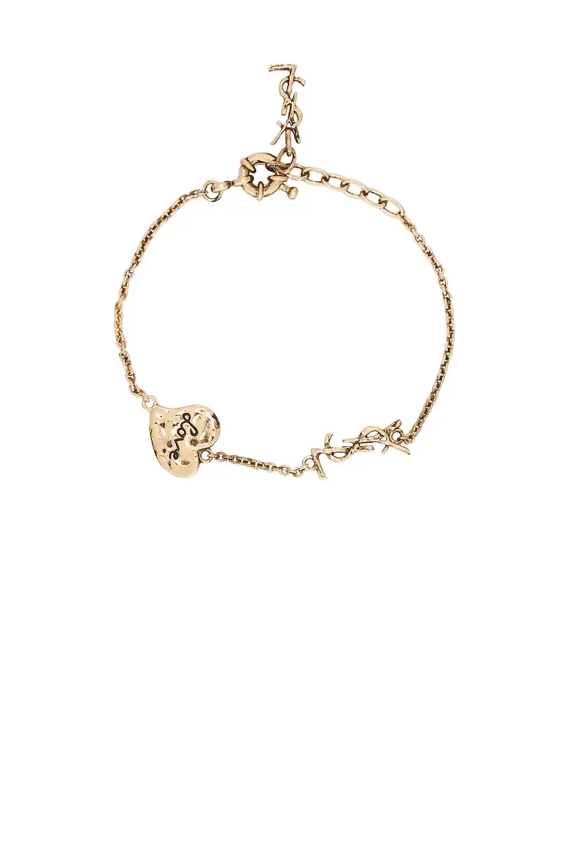 Saint Laurent Thin YSL & Heart Bracelet | Thumbnail 3 Saint Laurent Thin YSL & Heart Bracelet | Thumbnail 3